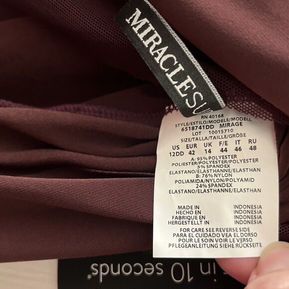 Miraclesuit Women's 12DD Tankini Top Illusionists Mirage Shiraz Underwire - Picture 7 of 8